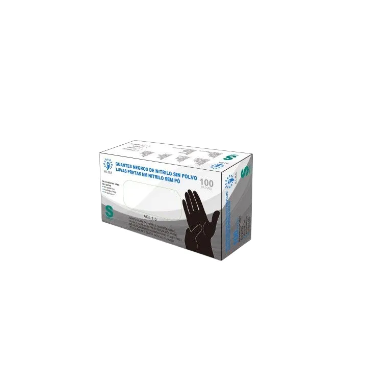 Guantes  Nitrilo Negro Sin Polvo (100u) | Nitro Tattoo Supplies