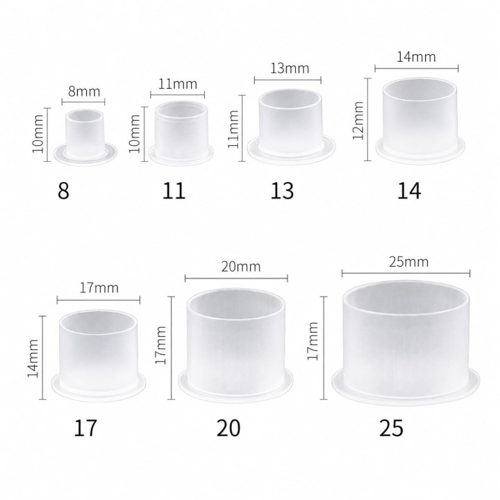 Cups 17x20mm con Base 100/200/500 uds | Tattoo Ink Cups Grandes | Nitro Tattoo Supplies