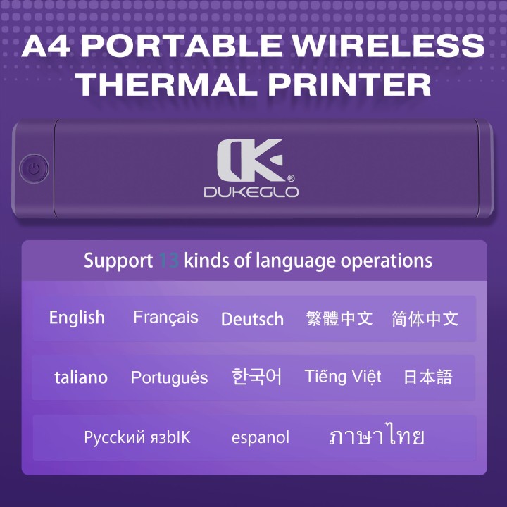 Impresora DK DukeGlo H2 | Portátil Bluetooth/USB 203 DPI para Tatuaje