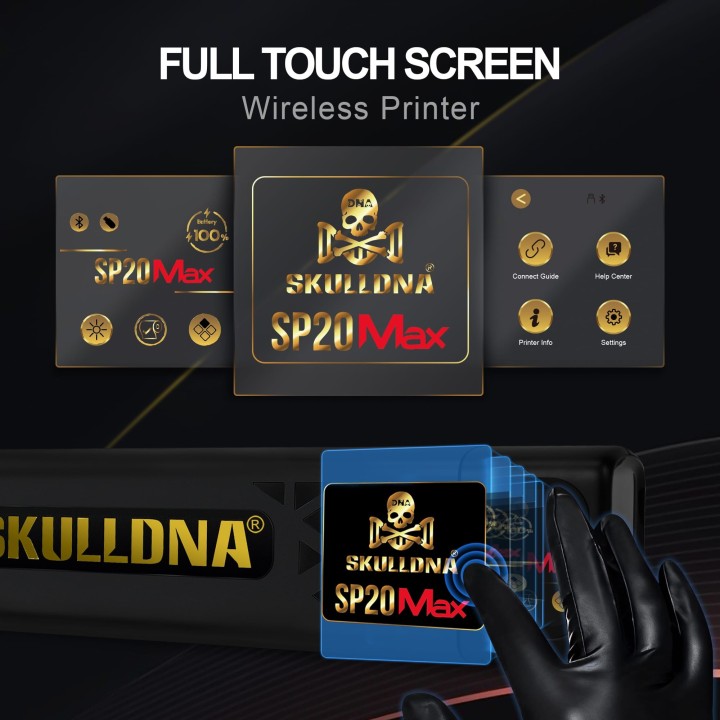 SKULLDNA SP20 MAX | Impresora Portátil con Pantalla Táctil 203 DPI