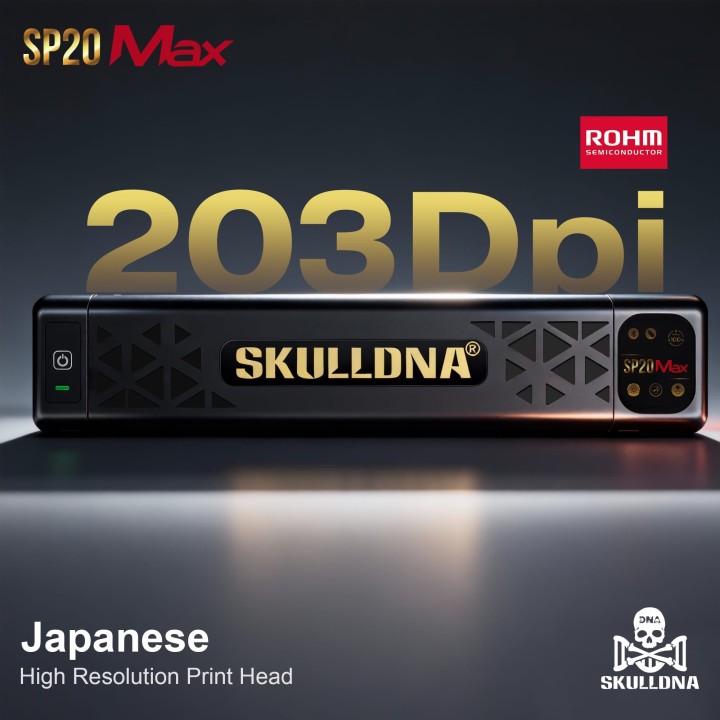 SKULLDNA SP20 MAX | Impresora Portátil con Pantalla Táctil 203 DPI