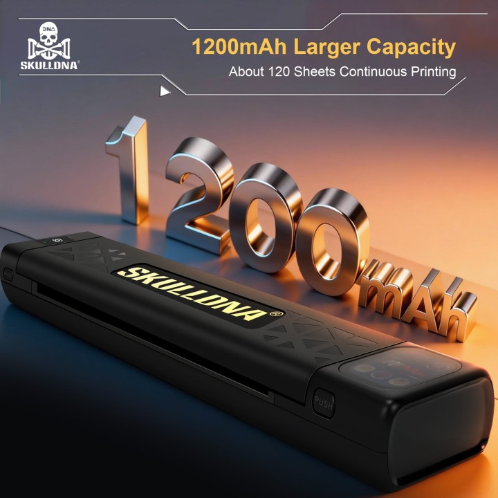 SKULLDNA SP20 MAX | Impresora Portátil con Pantalla Táctil 203 DPI