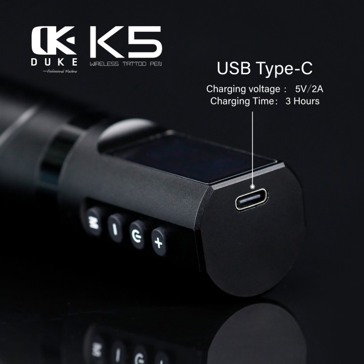 DUKEGLO K5 | Máquina de Tatuar Inalámbrica 4.0 mm Profesional