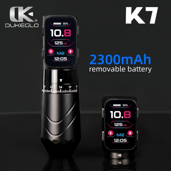 DUKEGLO K7 | Máquina de Tatuar Inalámbrica 7 Strokes 10.000 RPM