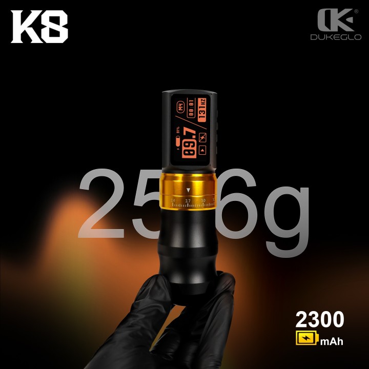 DUKEGLO K8 | Máquina de Tatuar Inalámbrica 7 Strokes Profesional