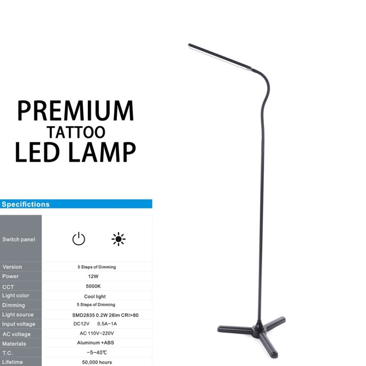 Lámpara Táctil LED para Tatuaje | Luz Profesional Regulable